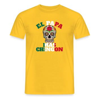 El Papa Mas Chingon - Men's T-Shirt - yellow - Front - AI Model Male 178 dark (178cm)