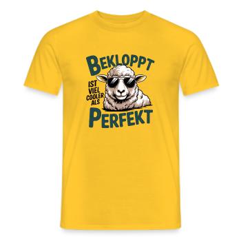  Bekloppt Ist Viel Cooler Als Perfekt Cooles Schaf - Männer T-Shirt - Gelb - Vorne - AI Model Male 178 dark (178cm)