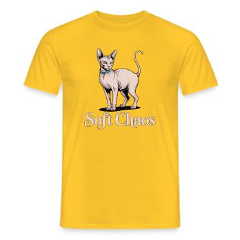 Soft Chaos Sphynx Katze - Männer T-Shirt - Gelb - Vorne - AI Model Male 178 dark (178cm)