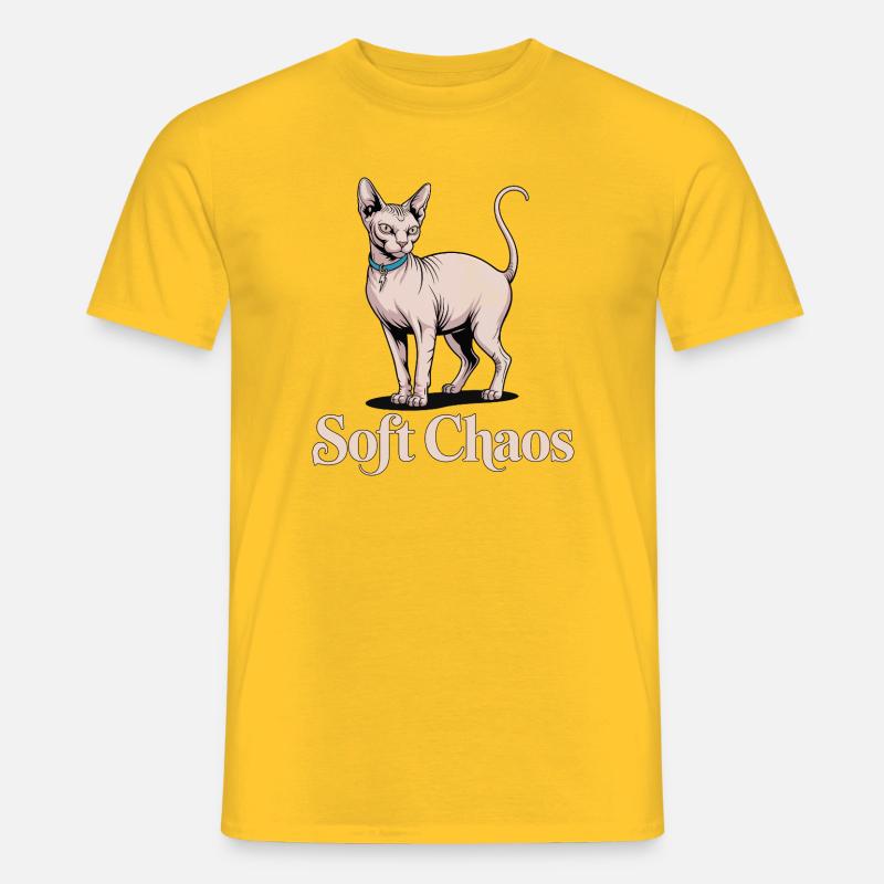 Blød Chaos Sphynx-kat - Mænd T-shirt - gul