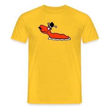 Mr Schnecke Sir Zylinder Monokel reich wohlhabend - Männer T-Shirt - Gelb - Vorne - AI Model Male 178 dark (178cm)