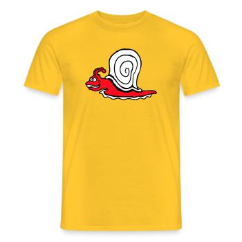 Escargot Fast Crawl Drôle Dessin animé Frénésie - T-shirt homme - jaune - Devant - AI Model Male 178 dark (178cm)