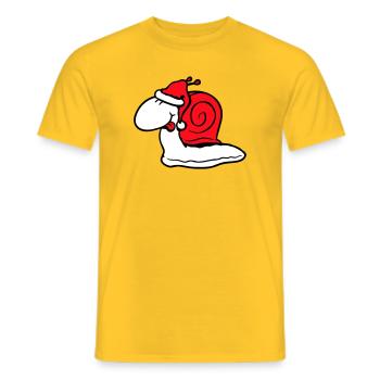 Escargot Père Noël Noël Chapeau Cadeau - T-shirt homme - jaune - Devant - AI Model Male 178 dark (178cm)
