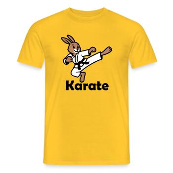 Karate Hase - Männer T-Shirt - Gelb - Vorne - AI Model Male 178 dark (178cm)