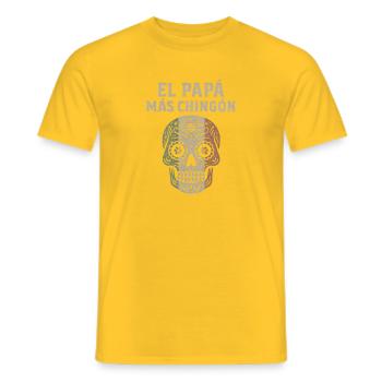 El Papa Mas Chingon - Men's T-Shirt - yellow - Front - AI Model Male 178 dark (178cm)