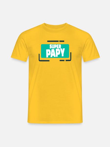 Super Opa bunte Illustration - Männer T-Shirt - Gelb