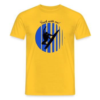 Wellenreiter - Männer T-Shirt - Gelb - Vorne - AI Model Male 178 dark (178cm)