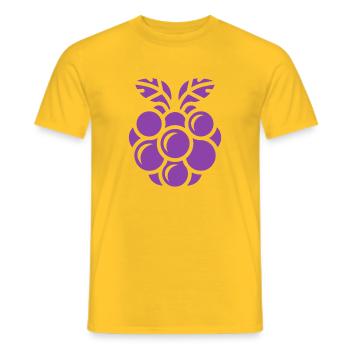 Stylized purple grapes for ripe primeur - Men's T-Shirt - yellow - Front - AI Model Male 178 dark (178cm)