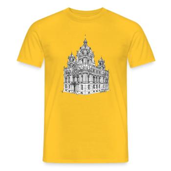 Historic Baroque building illustration - Men's T-Shirt - yellow - Front - AI Model Male 178 dark (178cm)