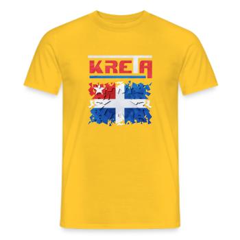 Kreatives Puzzle-Design mit Norwegischer Flagge - Männer T-Shirt - Gelb - Vorne - AI Model Male 178 dark (178cm)
