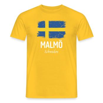 Malmö - Männer T-Shirt - Gelb - Vorne - AI Model Male 178 dark (178cm)