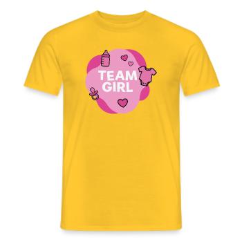 Team Girl Baby Shower Design - Männer T-Shirt - Gelb - Vorne - AI Model Male 178 dark (178cm)