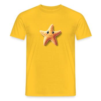 Niedlicher Seestern mit Lachen - Männer T-Shirt - Gelb - Vorne - AI Model Male 178 dark (178cm)