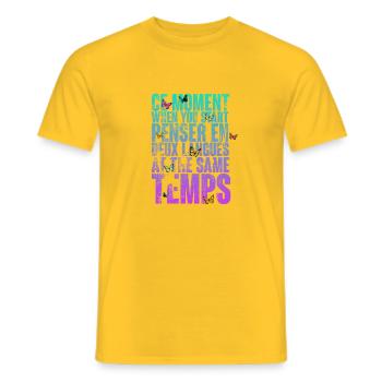 COOLER SPRUCH FÜR MEHRSPRACHLER, INTERNATIONAL - Männer T-Shirt - Gelb - Vorne - AI Model Male 178 dark (178cm)