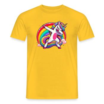 Dab Unicorn Dabbing Unicorns Unicorn Girl - Men's T-Shirt - yellow - Front - AI Model Male 178 dark (178cm)