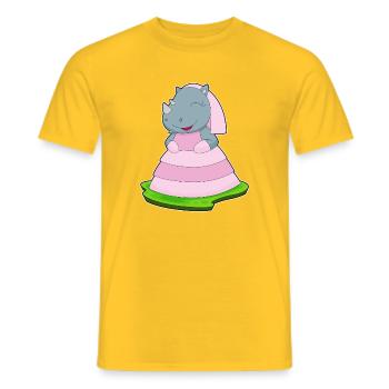 Nashorn Braut Schleier Hochzeit - Männer T-Shirt - Gelb - Vorne - AI Model Male 178 dark (178cm)