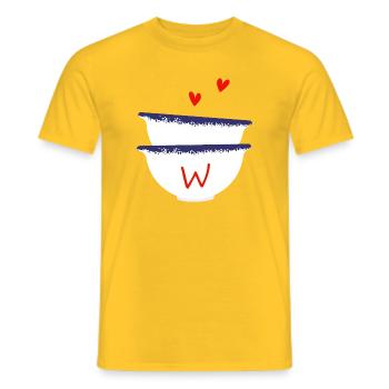 Lettre w bols breton - T-shirt homme - jaune - Devant - AI Model Male 178 dark (178cm)