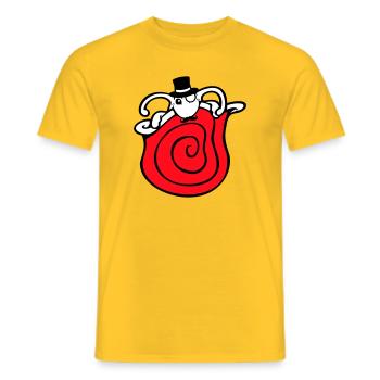 Mr Schnecke Sir Zylinder Monokel reich wohlhabend - Männer T-Shirt - Gelb - Vorne - AI Model Male 178 dark (178cm)