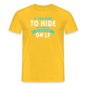Golf Reveals Character Honest Player Humor - Männer T-Shirt - Gelb - Vorne - AI Model Male 178 dark (178cm)