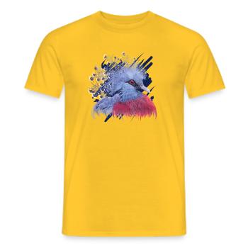 Crowned Pigeon - Men's T-Shirt - yellow - Front - AI Model Male 178 dark (178cm)