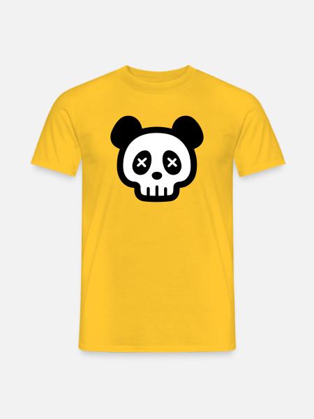 Panda Skull Skeleton - Men's T-Shirt - yellow