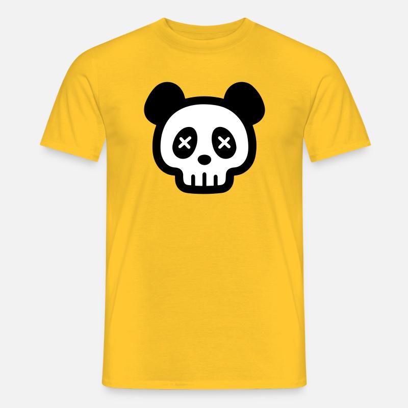 Panda Totenkopf Skelett - Männer T-Shirt - Gelb