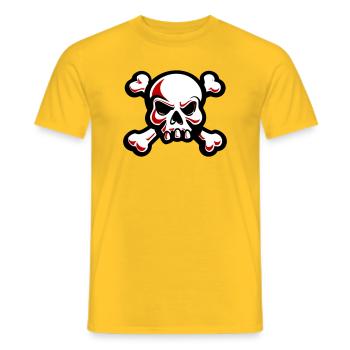 Totenkopf Skelett Knochen Symbol - Männer T-Shirt - Gelb - Vorne - AI Model Male 178 dark (178cm)