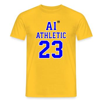 Sportlicher Universitätsjugendname - Männer T-Shirt - Gelb - Vorne - AI Model Male 178 dark (178cm)