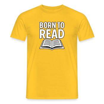 Motif d’amoureux des livres noir blanc - T-shirt homme - jaune - Devant - AI Model Male 178 dark (178cm)