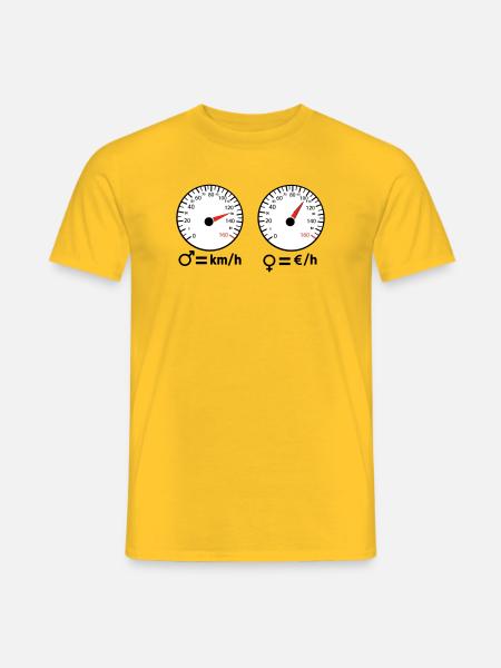 Sportlich und sparsam - Männer T-Shirt - Gelb