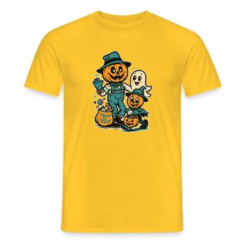 Scary Halloween Zombie Kids Costume - Men's T-Shirt - yellow - Front - AI Model Male 178 dark (178cm)