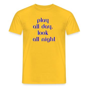 Vibrant Neon Text Quote Design - Men's T-Shirt - yellow - Front - AI Model Male 178 dark (178cm)
