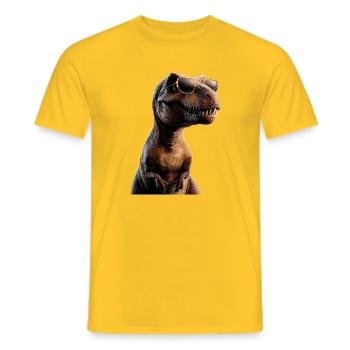 T-Rex Tyrannosaurus Rex Dino Papa Dinosaure - T-shirt homme - jaune - Devant - AI Model Male 178 dark (178cm)