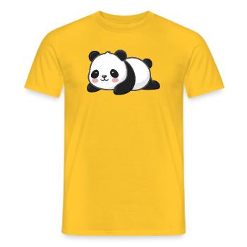 Cute Panda Animal Lover - Men's T-Shirt - yellow - Front - AI Model Male 178 dark (178cm)