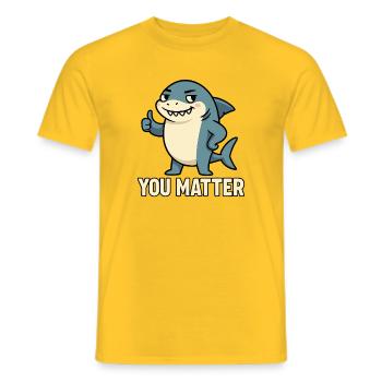 Requin charmant avec motivation de slogan - T-shirt homme - jaune - Devant - AI Model Male 178 dark (178cm)