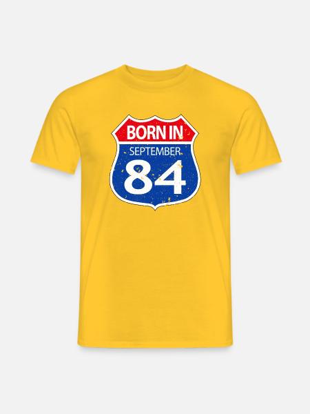 Born_in_September_84 - Men's T-Shirt - yellow