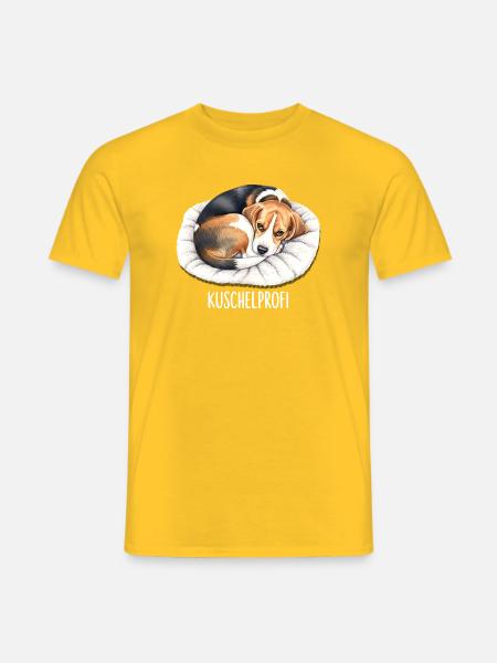 Câlins Beagle professionnel pour les amoureux des chiens - T-shirt homme - jaune