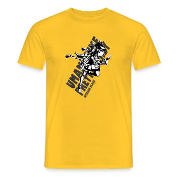 Umamusume Pretty Derby Kitasan Black - Men's T-Shirt - yellow - Front - AI Model Male 178 dark (178cm)