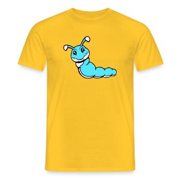 Caterpillar sweet sweet little smiles friendly happy - Men's T-Shirt - yellow - Front - AI Model Male 178 dark (178cm)