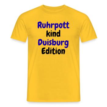 Ruhrpott Kind - Édition Duisbourg - T-shirt homme - jaune - Devant - AI Model Male 178 dark (178cm)