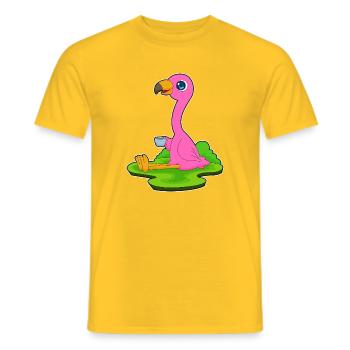 Tasse à café flamant rose - T-shirt homme - jaune - Devant - AI Model Male 178 dark (178cm)
