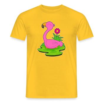 Fleur de flamant rose - T-shirt homme - jaune - Devant - AI Model Male 178 dark (178cm)