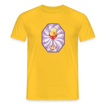 Summer Cocktail Illustration - Men's T-Shirt - yellow - Front - AI Model Male 178 dark (178cm)