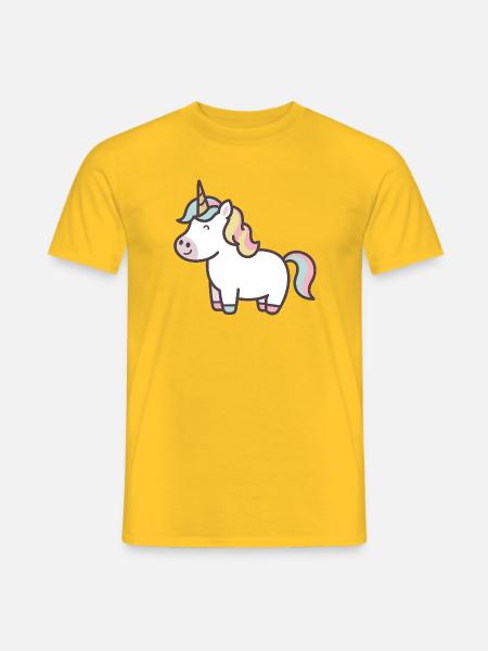 Einhorn süßer Tierliebhaber - Männer T-Shirt - Gelb