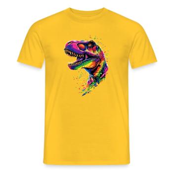 T-Rex Tyrannosaurus Rex Dino Papa Dinosaure - T-shirt homme - jaune - Devant - AI Model Male 178 dark (178cm)