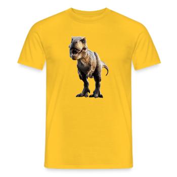T-Rex Tyrannosaurus Rex Dino Papa Dinosaure - T-shirt homme - jaune - Devant - AI Model Male 178 dark (178cm)