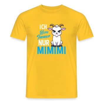 J'entends toujours qu'une seule chèvre Mimimi - T-shirt homme - jaune - Devant - AI Model Male 178 dark (178cm)