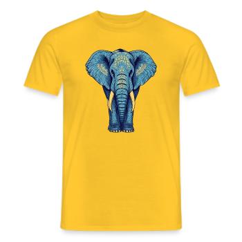 Eleganter Elefantenkopf mit Ornamentmuster - Männer T-Shirt - Gelb - Vorne - AI Model Male 178 dark (178cm)