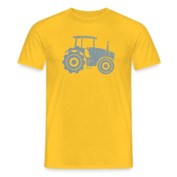 Tractor Silhouette Farmer Grunge Design - Men's T-Shirt - yellow - Front - AI Model Male 178 dark (178cm)