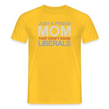 Nur eine stolze Mutter, die keine Liberalen großge - Männer T-Shirt - Gelb - Vorne - AI Model Male 178 dark (178cm)